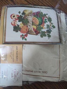 The Creative Circle Fruit Basket Crewel Embroidery Stitch Kit - Multicolor